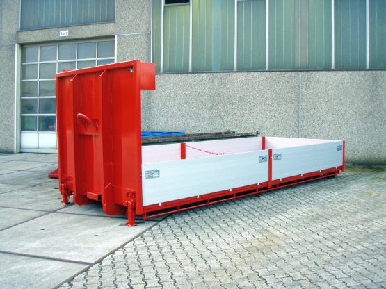 Abroll-Container-Kippaufbau mit Aluminiumbordwänden