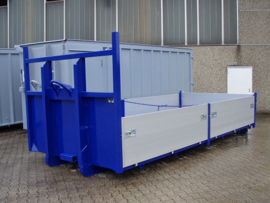 Abrollcontainer-Kippaufbau mit Aluminiumbordwänden