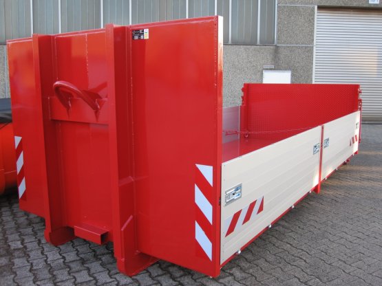 Abroll-Container-Kippaufbau mit seitlichen Aluminium-Bordwänden