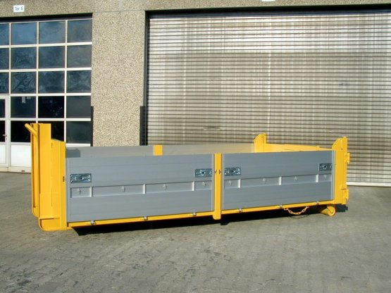 Abroll-Container-Kippaufbau mit Aluminiumbordwänden, französische Tür