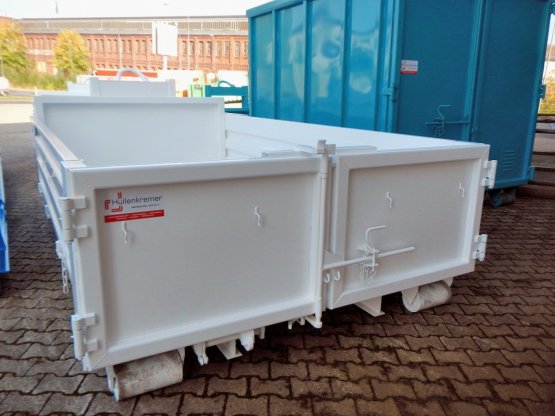 Abrollcontainer-Kippaufbau mit Stahlbordwänden