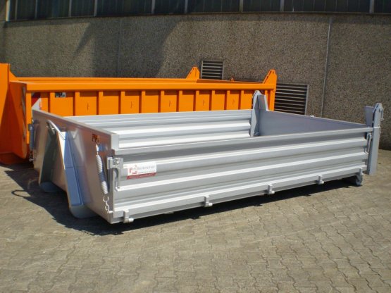 City Container-Kippaufbau mit seitlichen Stahlbordwänden