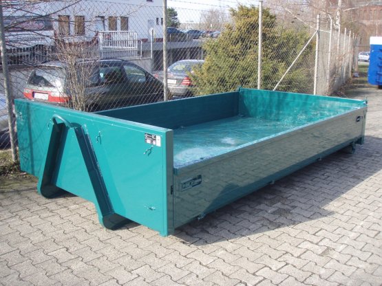 City Container-Kippaufbau mit lackierten Aluminium-Bordwänden
