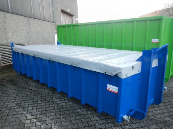 Entwässerungs-Abrollcontainer mit Edelstahl-Spaltsieben