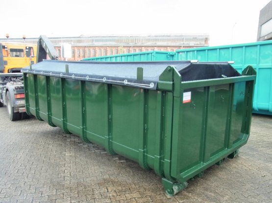 Abrollcontainer mit spezieller Netzplanenabdeckung