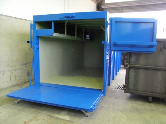 Magazin-Abrollcontainer für Bohrgeräte, Inhalt ca. 26 m³