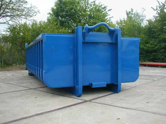 Offener Abrollcontainer mit Entleerungsklappe, Inhalt ca. 16 m³