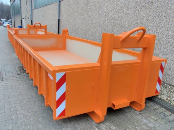 Offener Abrollcontainer mit Entleerungsklappe, Inhalt ca. 9,5 m³