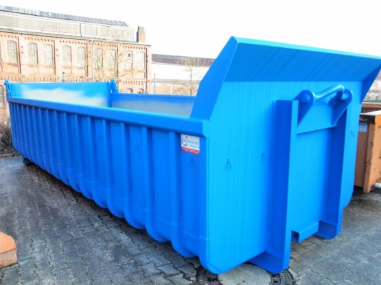 Offener Abrollcontainer mit Entleerungsklappe, Inhalt ca. 16 m³