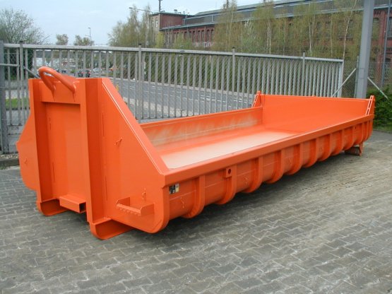 Offener Abrollcontainer mit Entleerungsklappe, Inhalt ca. 6,5 m³